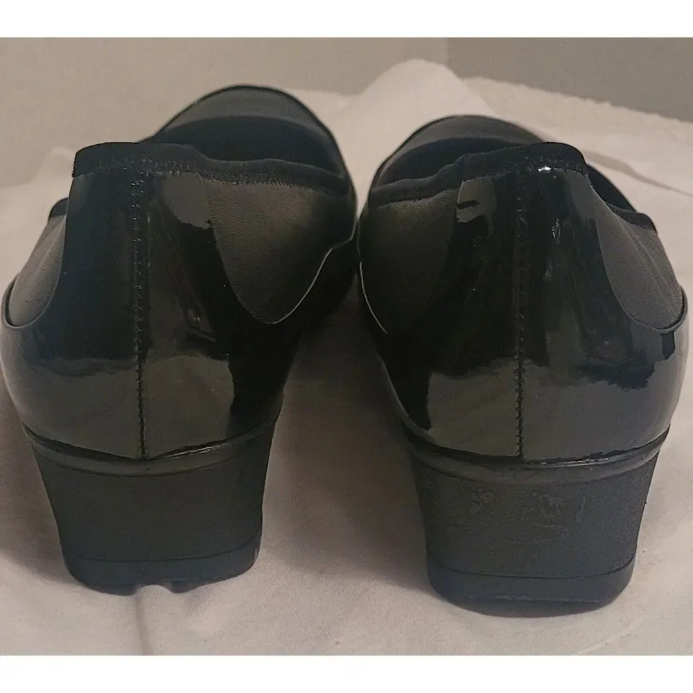 Liz‎ Claiborne Black Women's Sz 10 M 'Stacy' Patent /Leather Upper Wedge Heel